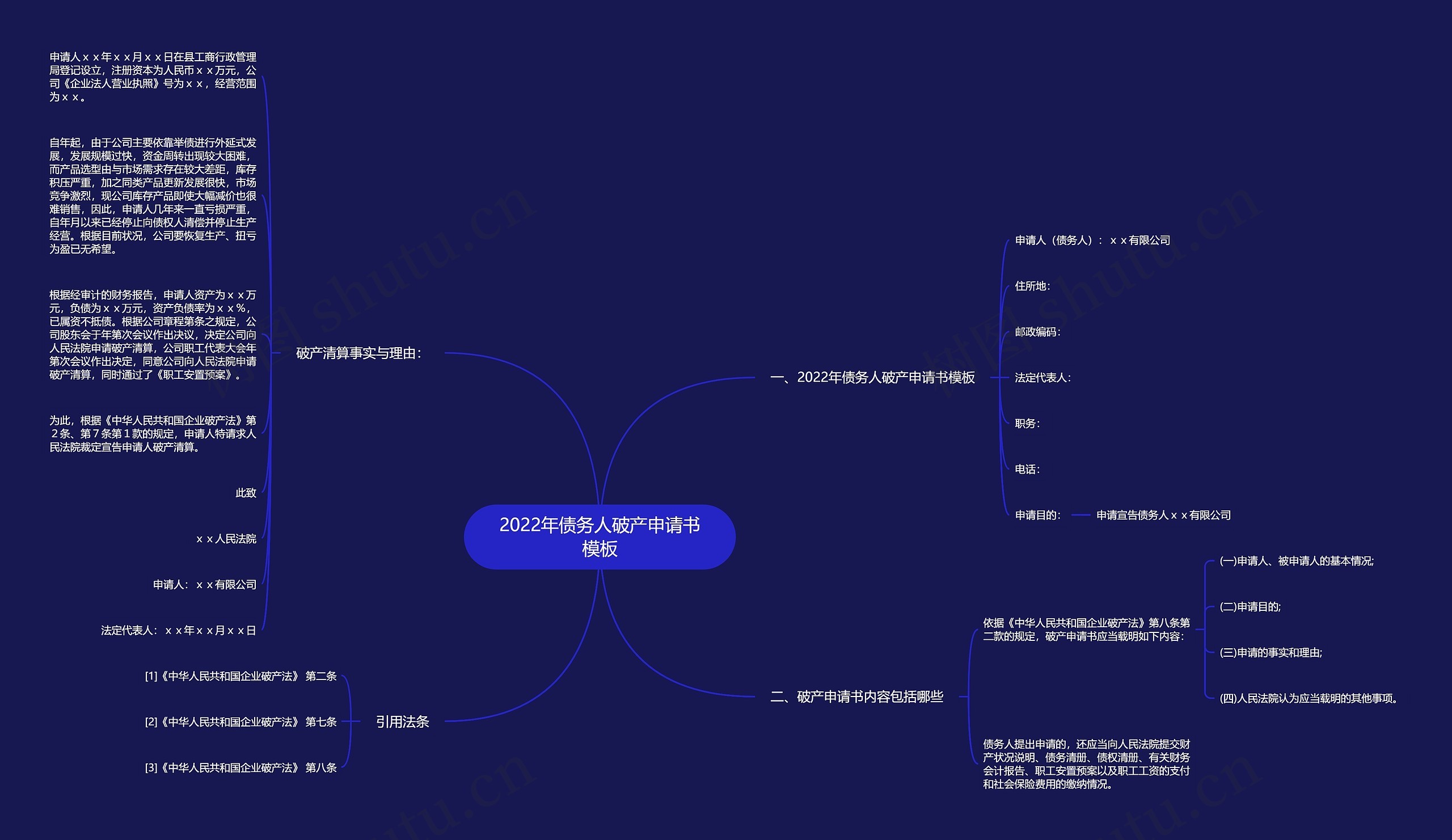 2022年债务人破产申请书模板