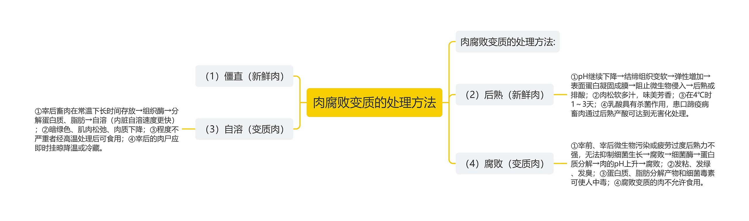 肉腐败变质的处理方法思维导图