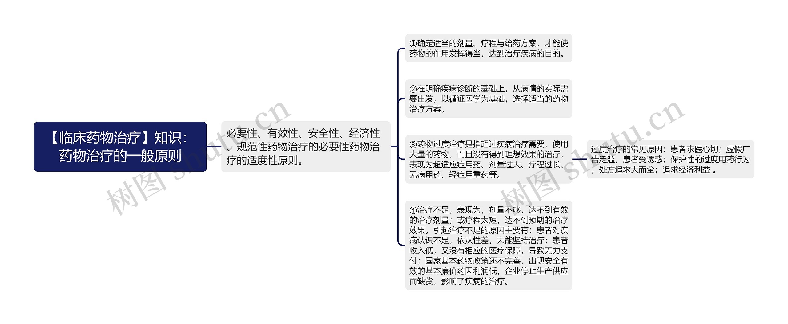 【临床药物治疗】知识：药物治疗的一般原则思维导图