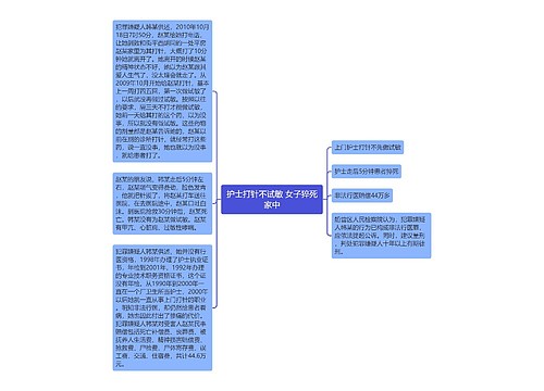 护士打针不试敏 女子猝死家中