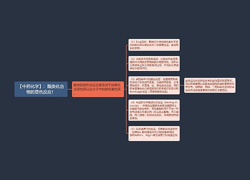 【中药化学】：醌类化合物的显色反应！