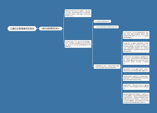 儿童的主要健康危险简述
