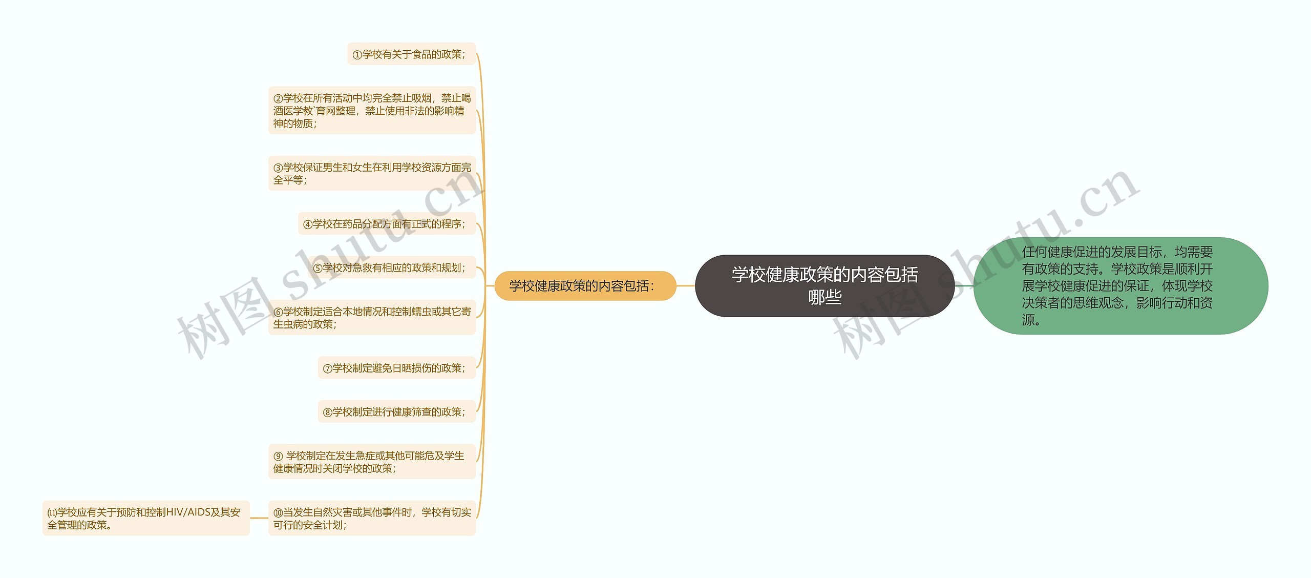 学校健康政策的内容包括哪些思维导图