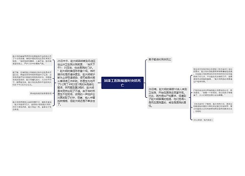 油漆工医院输液时突然死亡