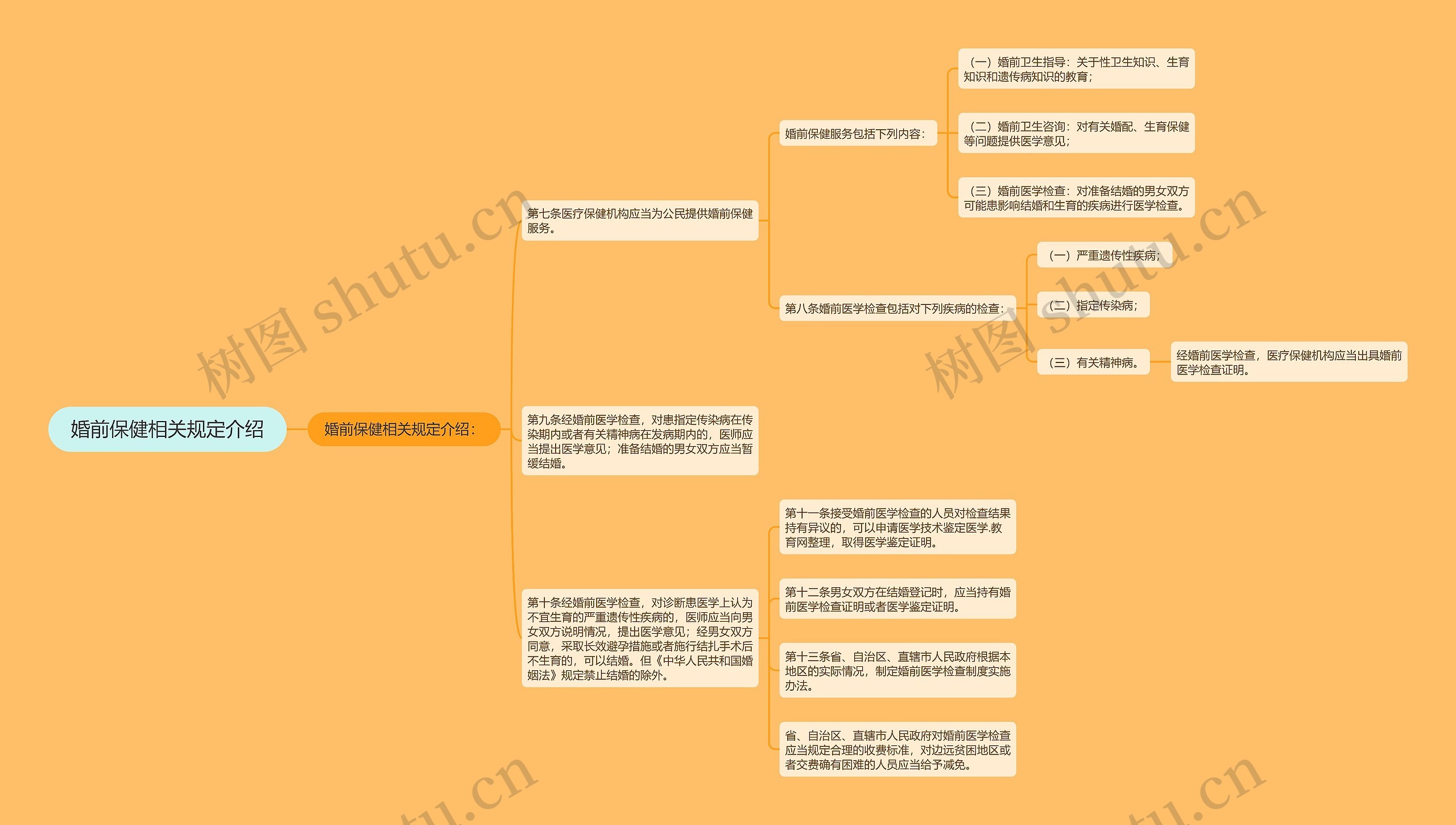 婚前保健相关规定介绍思维导图