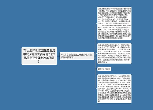 77.从目前我国卫生总费用中发现哪些主要问题?《深化医药卫生体制改革问答》