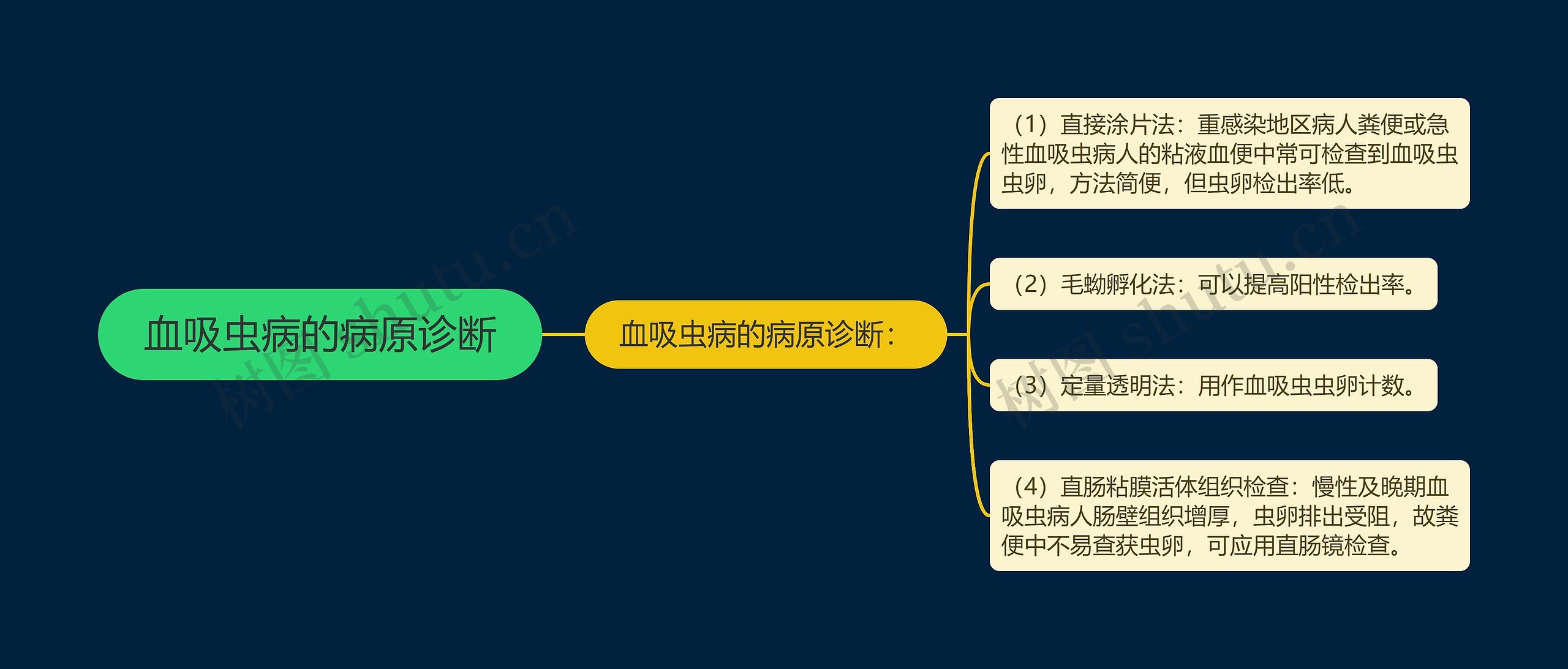 血吸虫病的病原诊断思维导图