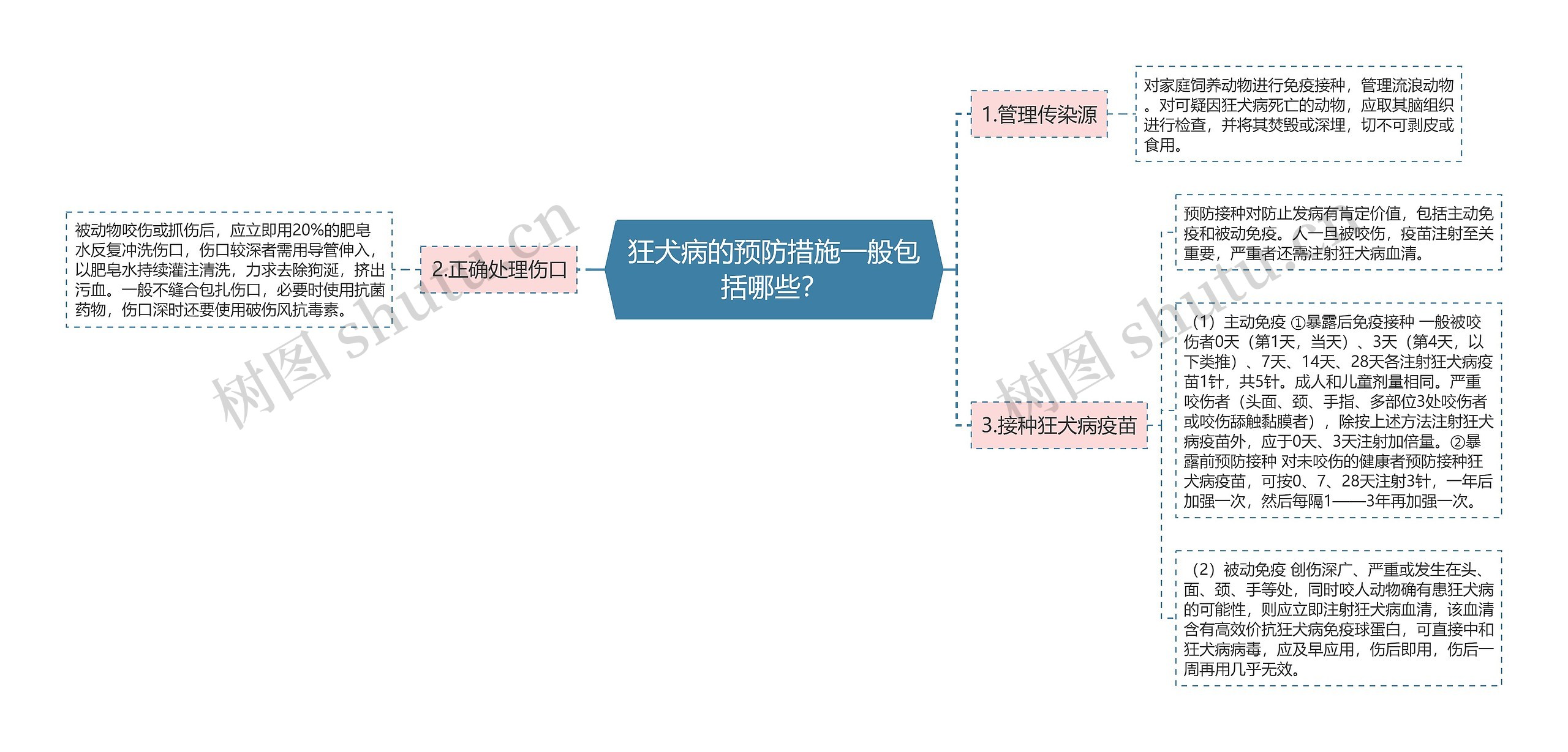 狂犬病的预防措施一般包括哪些？思维导图