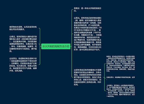 水火共制的炮制方法介绍