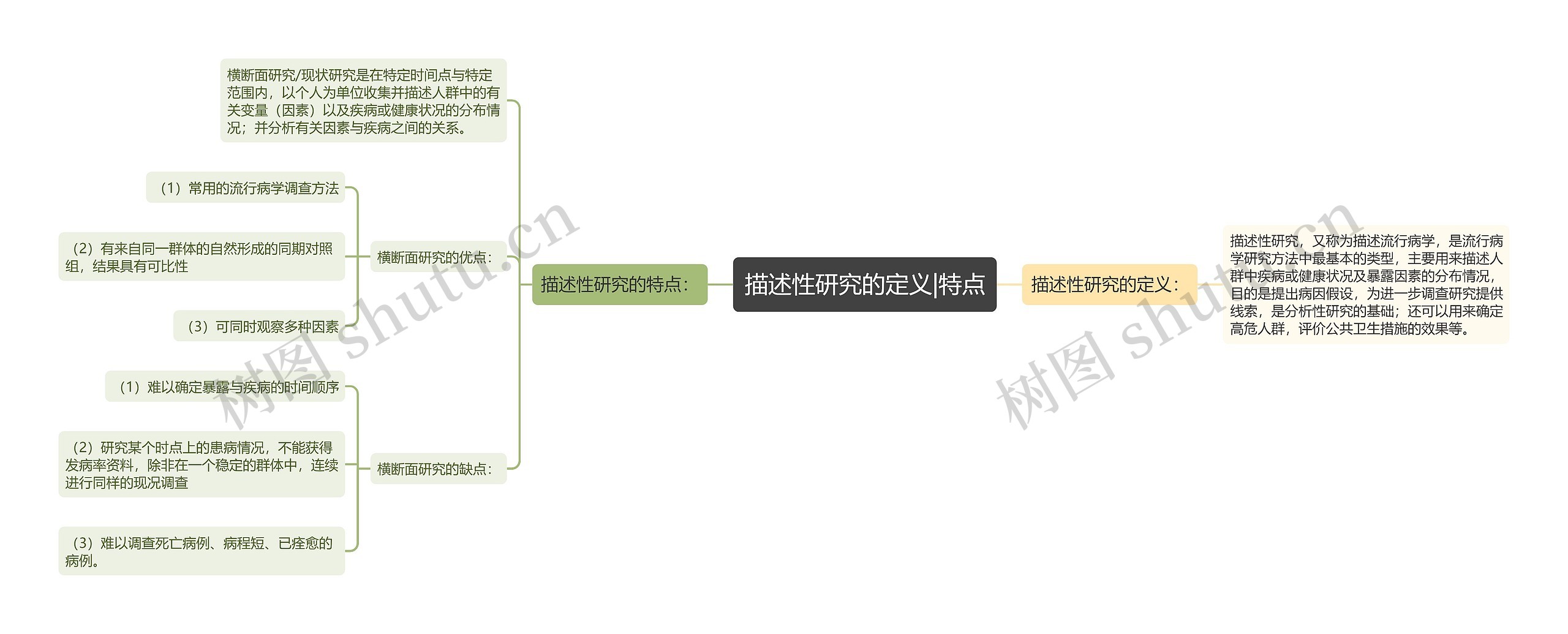 描述性研究的定义|特点思维导图