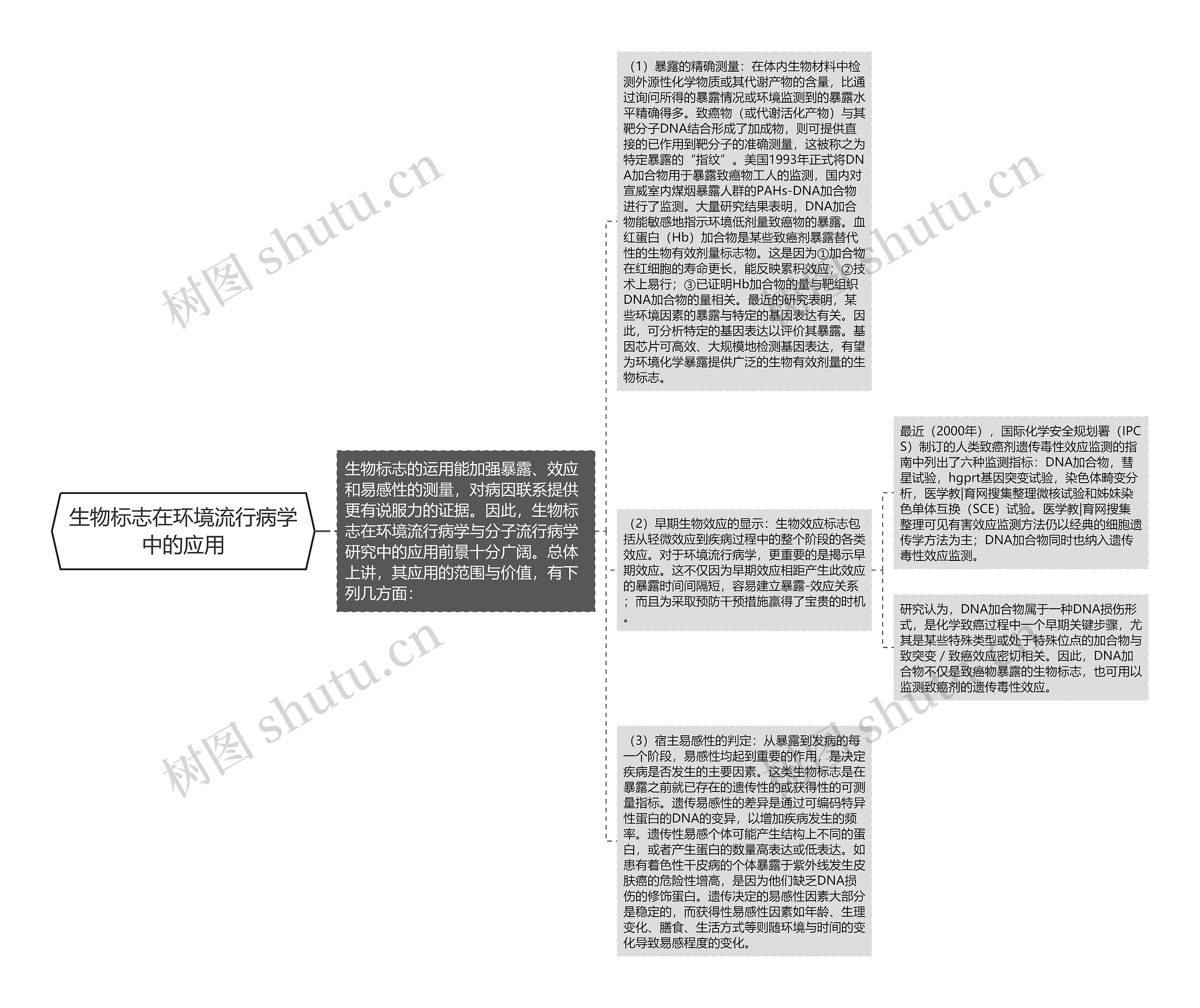 生物标志在环境流行病学中的应用思维导图