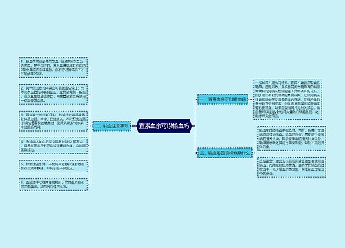 直系血亲可以输血吗