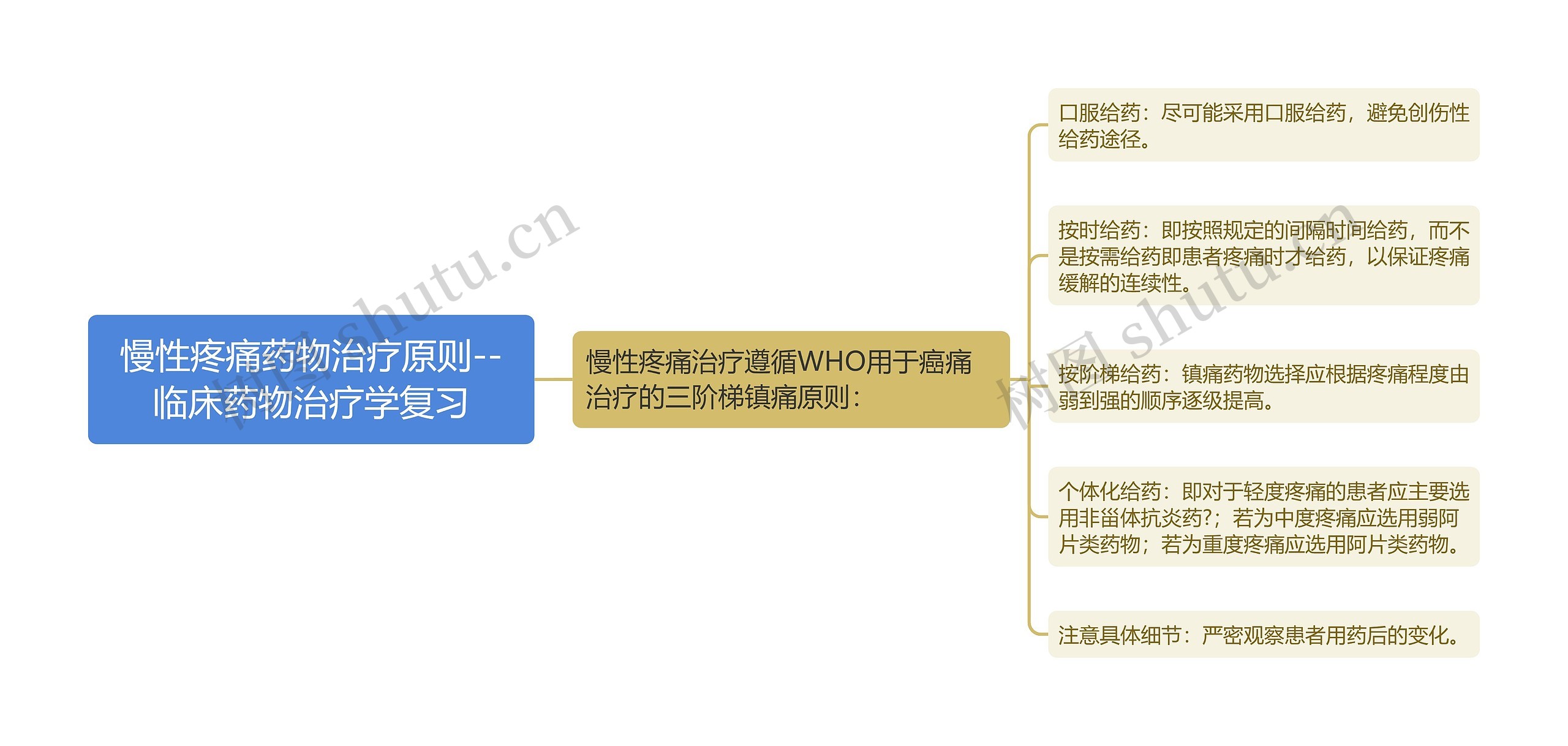 ​慢性疼痛药物治疗原则--临床药物治疗学复习思维导图