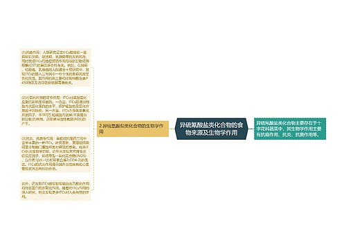 异硫氰酸盐类化合物的食物来源及生物学作用