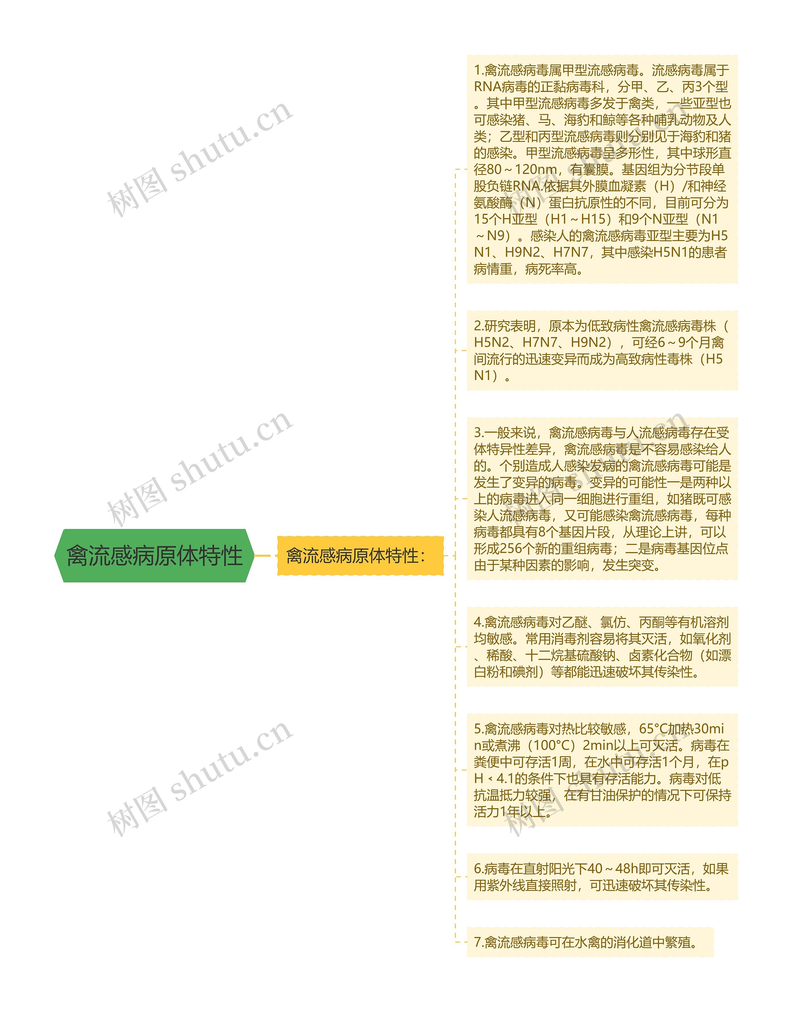 禽流感病原体特性思维导图