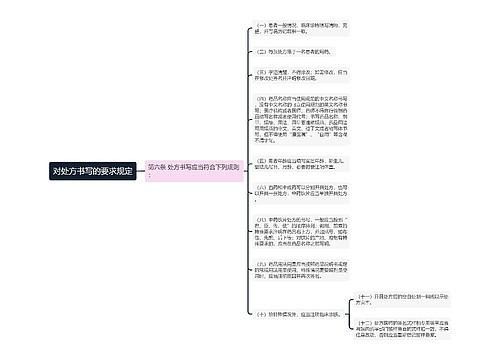 对处方书写的要求规定