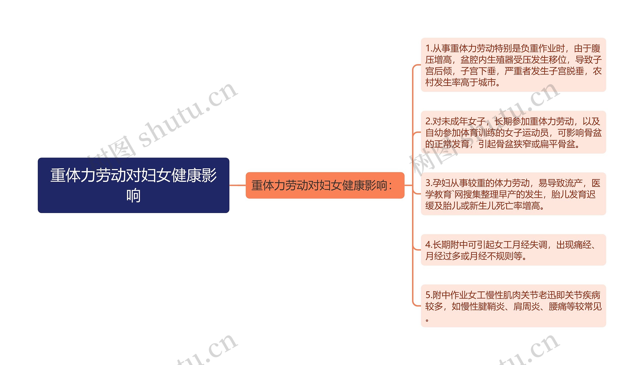 重体力劳动对妇女健康影响思维导图