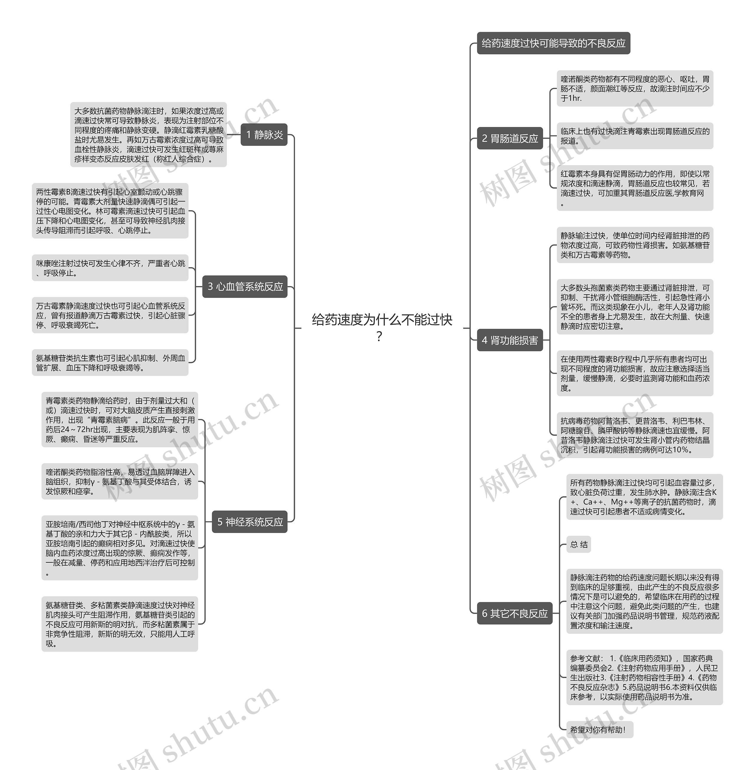 给药速度为什么不能过快？思维导图