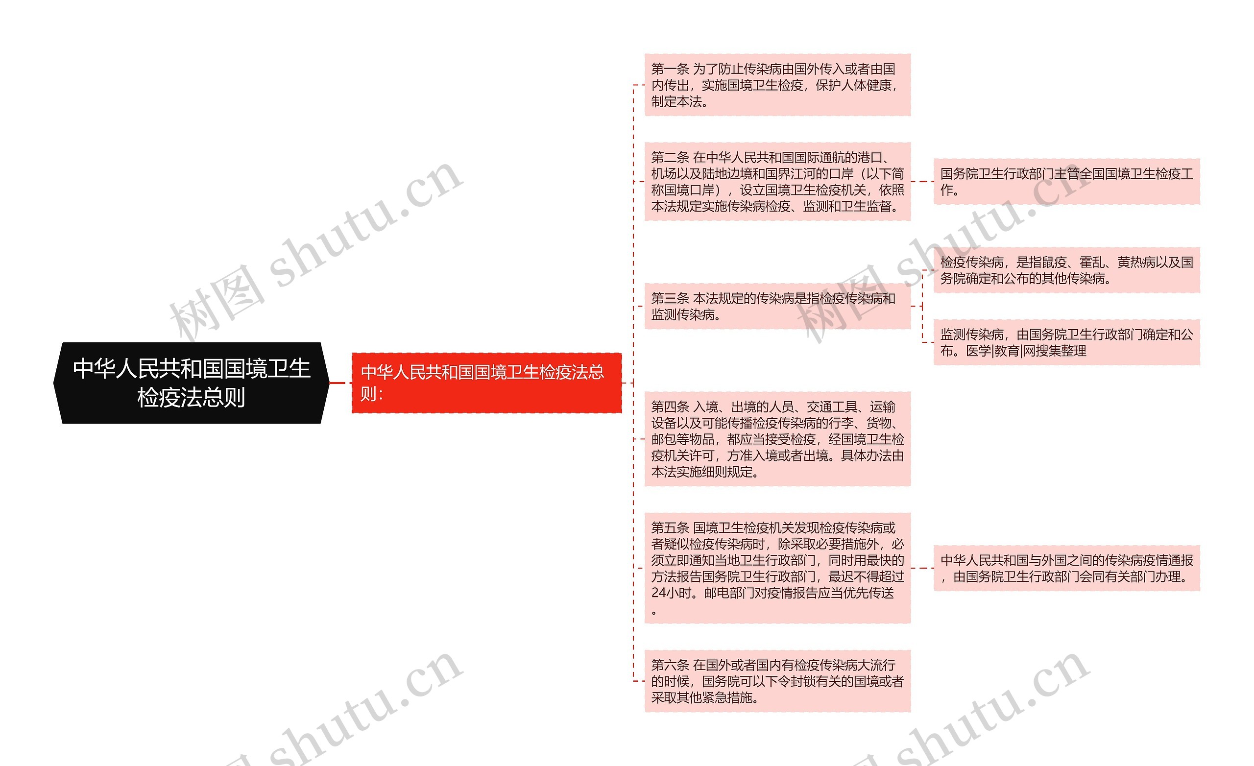 中华人民共和国国境卫生检疫法总则思维导图