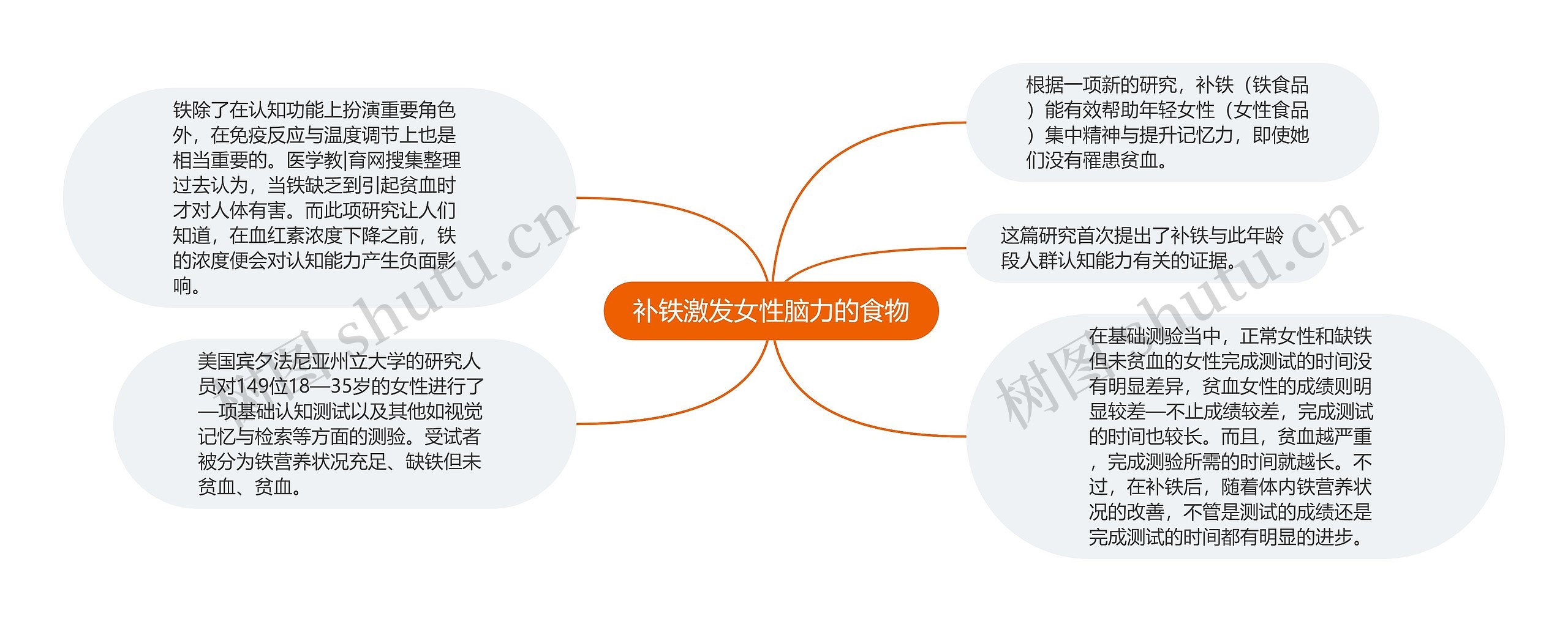 补铁激发女性脑力的食物思维导图