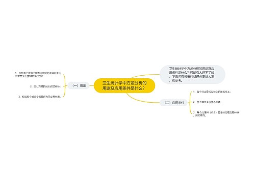 卫生统计学中方差分析的用途及应用条件是什么？