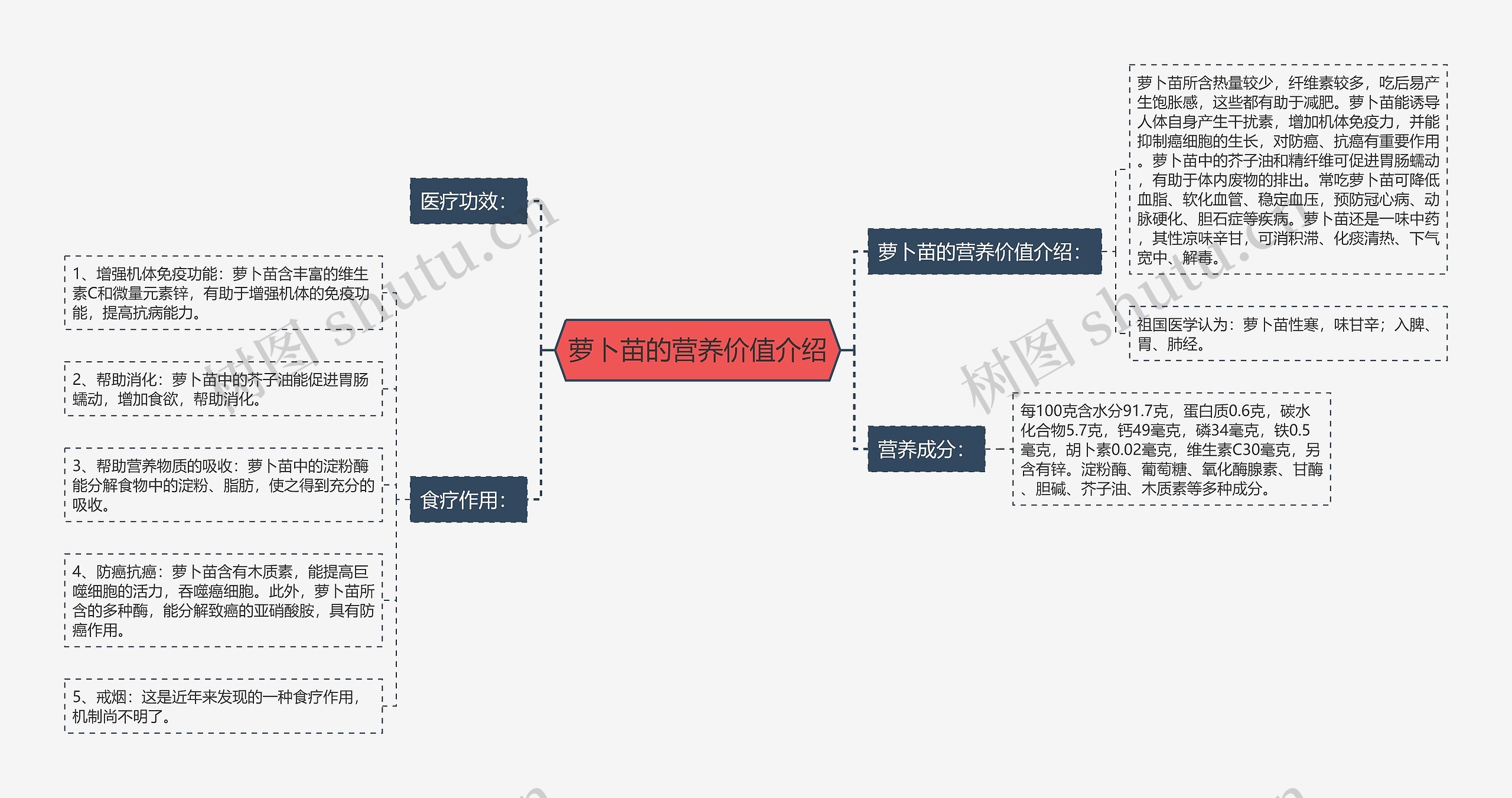 萝卜苗的营养价值介绍思维导图