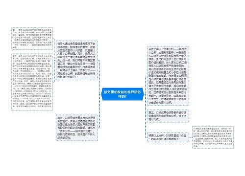 债务重组收益的差异是怎样的?