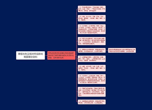 掌握水利工程对环境影响需要哪些资料