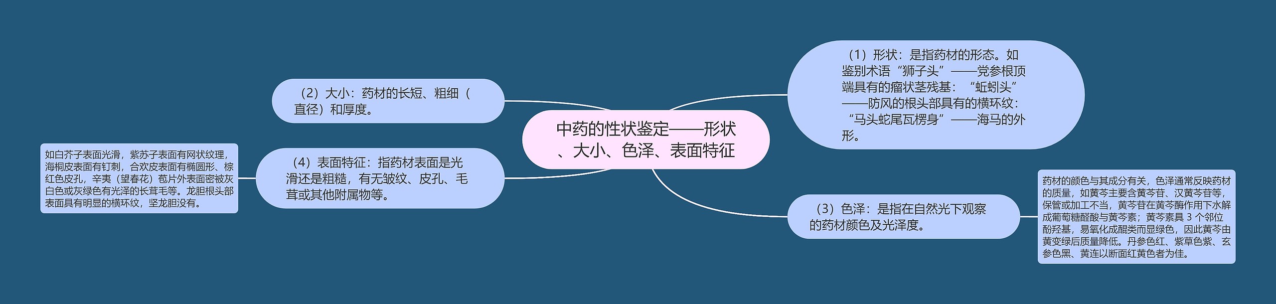 中药的性状鉴定——形状、大小、色泽、表面特征