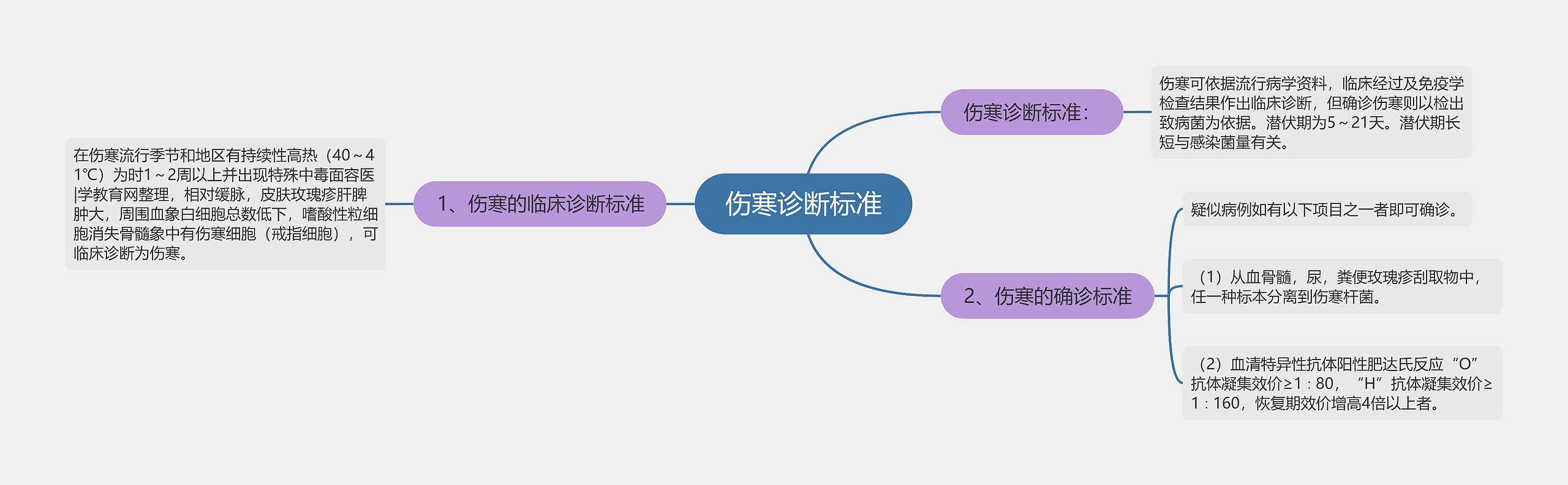 伤寒诊断标准思维导图