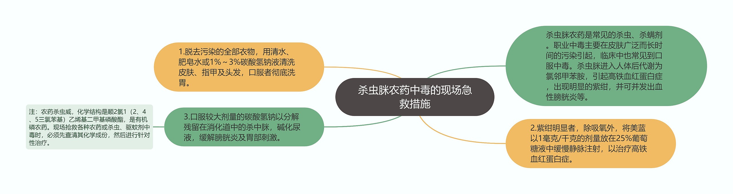 杀虫脒农药中毒的现场急救措施思维导图