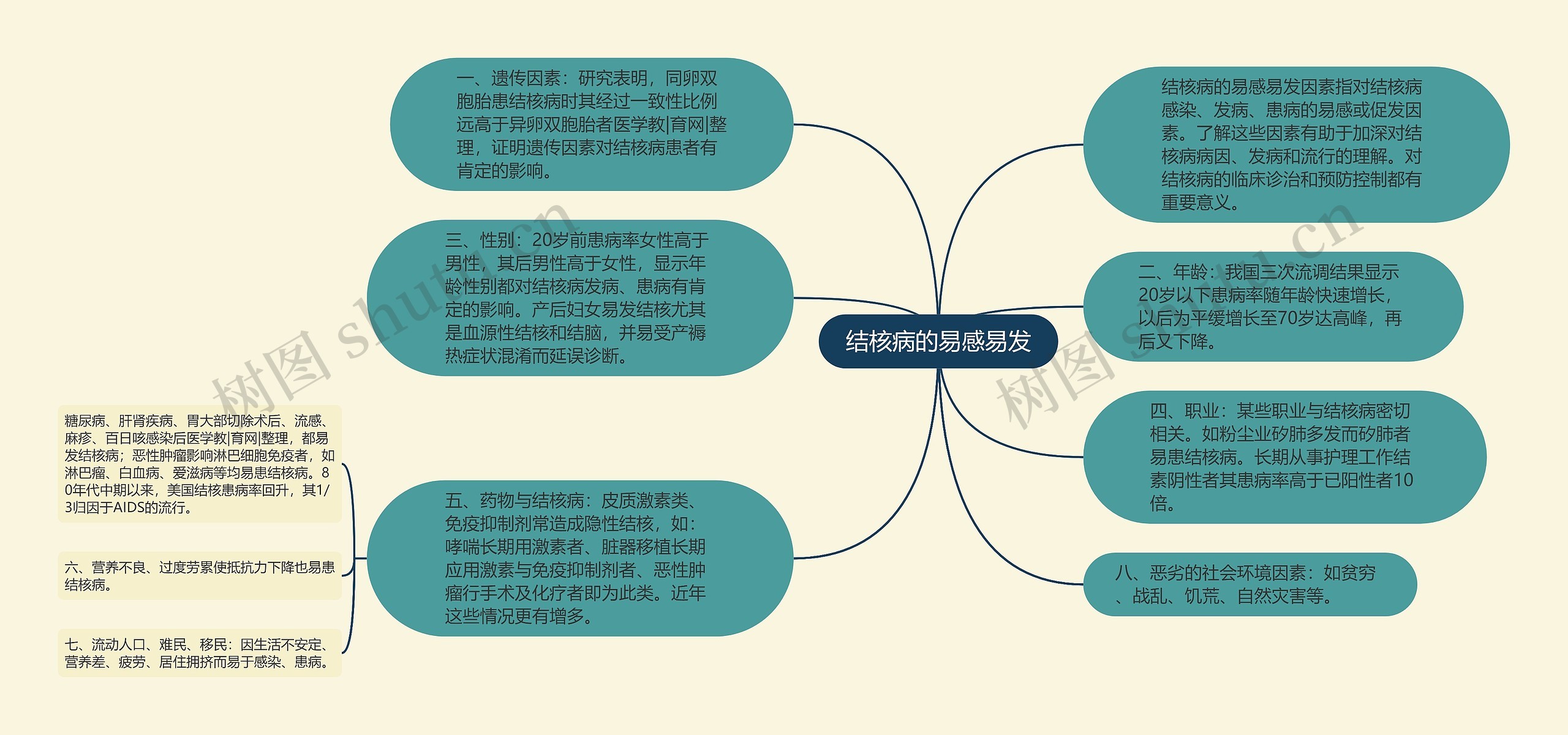 结核病的易感易发思维导图