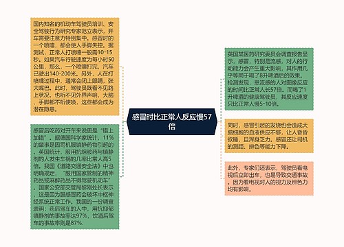 感冒时比正常人反应慢57倍