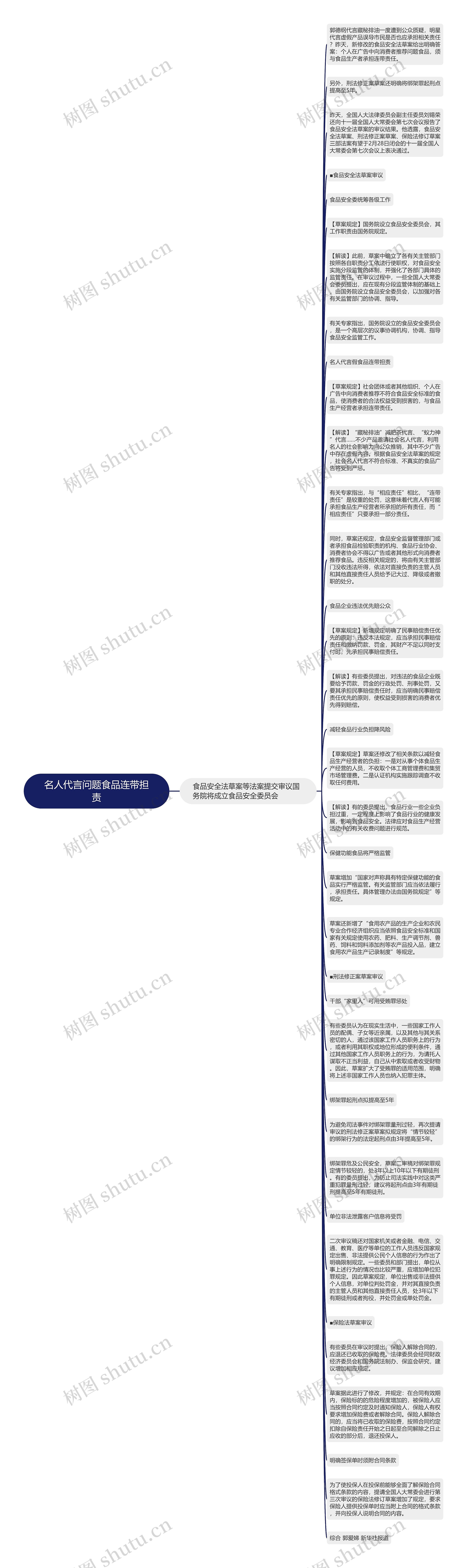 名人代言问题食品连带担责思维导图