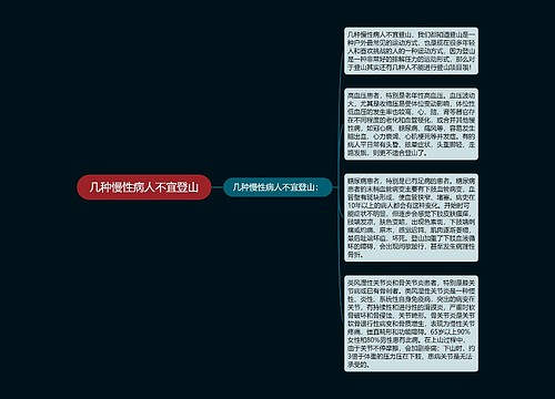 几种慢性病人不宜登山