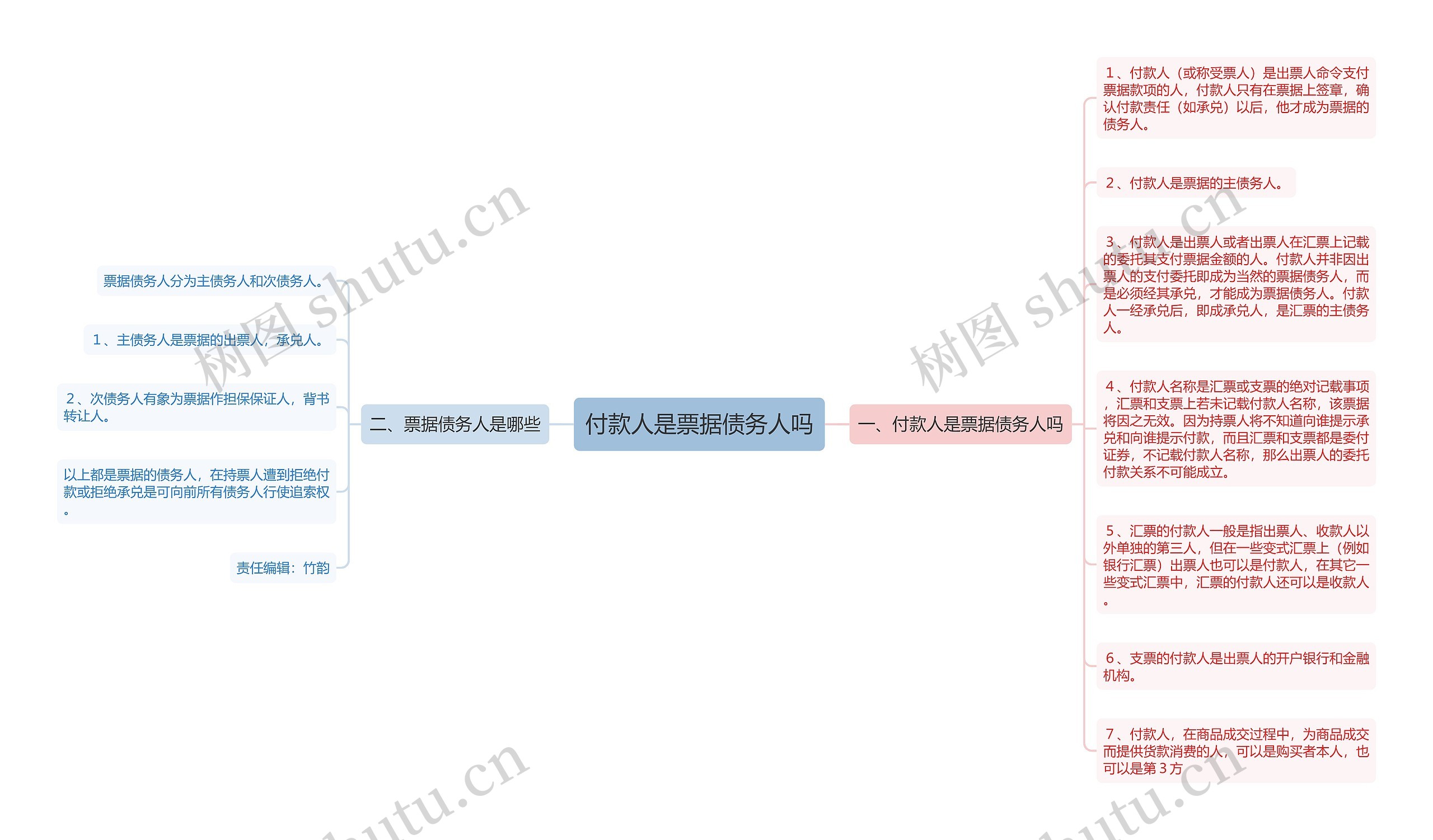 付款人是票据债务人吗思维导图