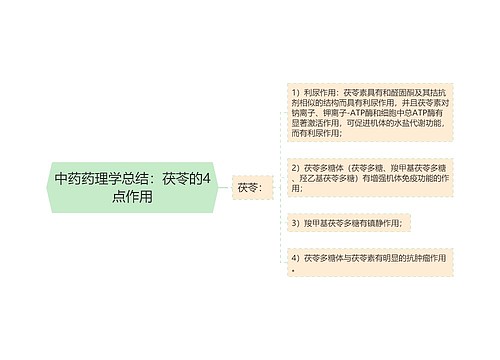 中药药理学总结：茯苓的4点作用