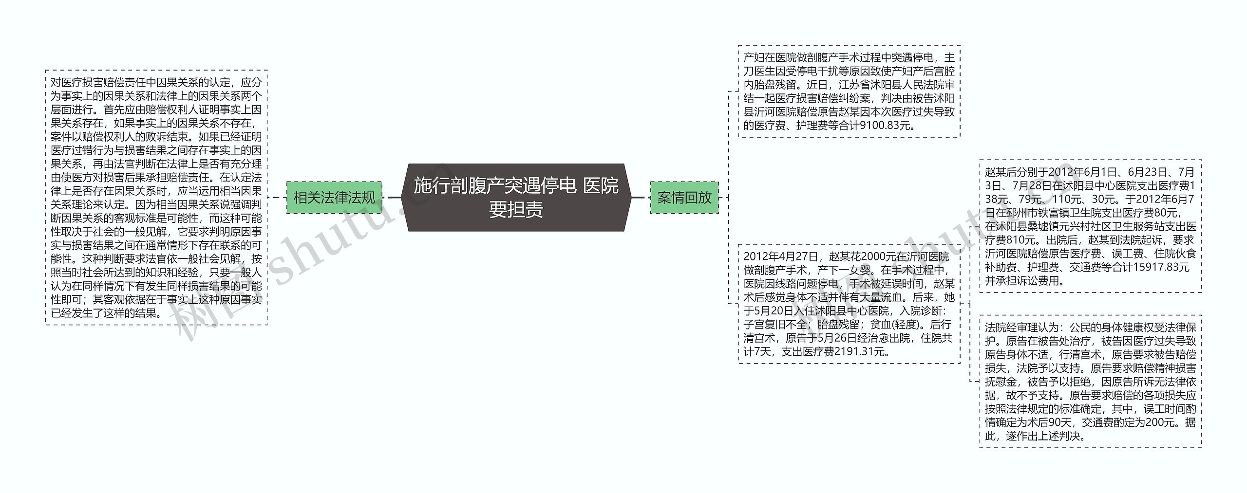 施行剖腹产突遇停电 医院要担责思维导图