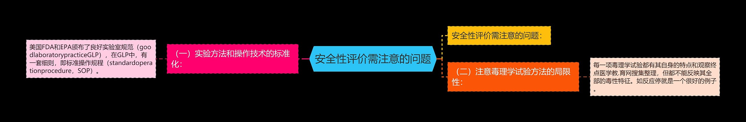 安全性评价需注意的问题思维导图