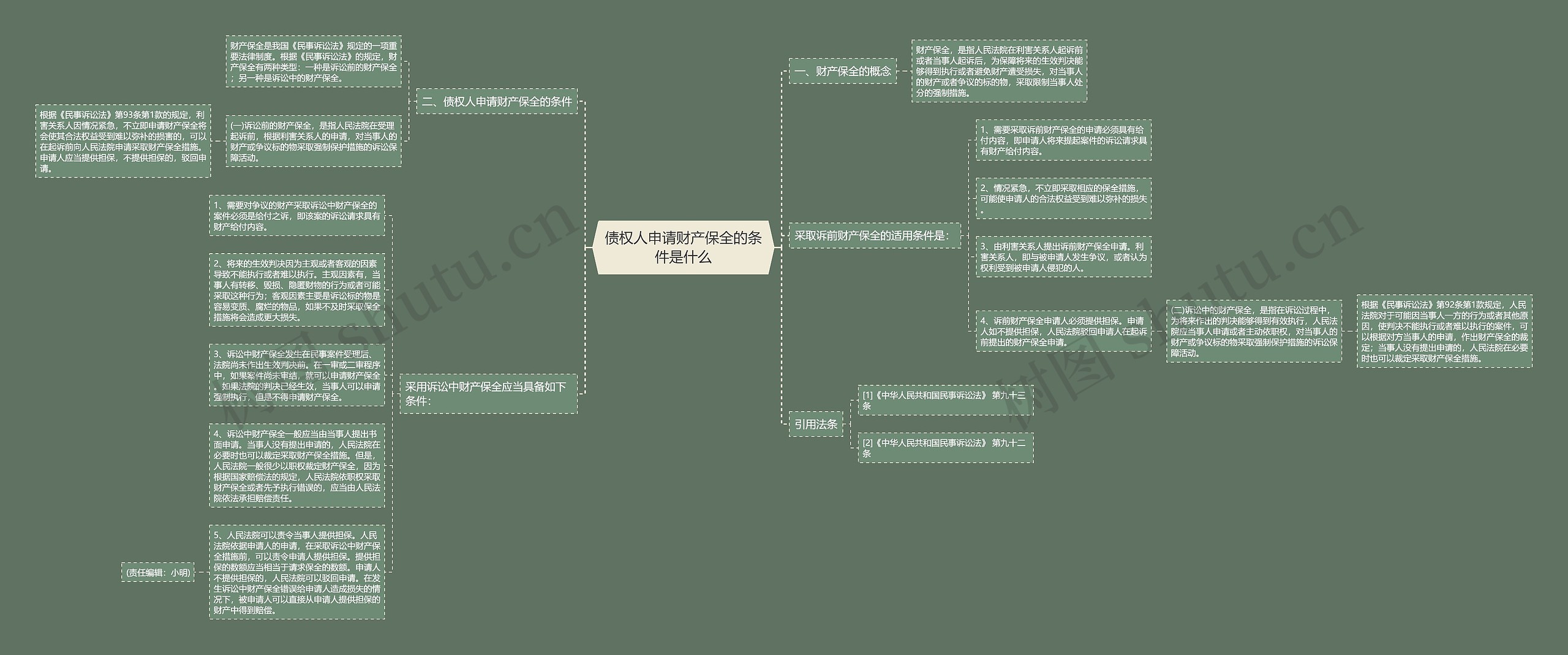 债权人申请财产保全的条件是什么思维导图