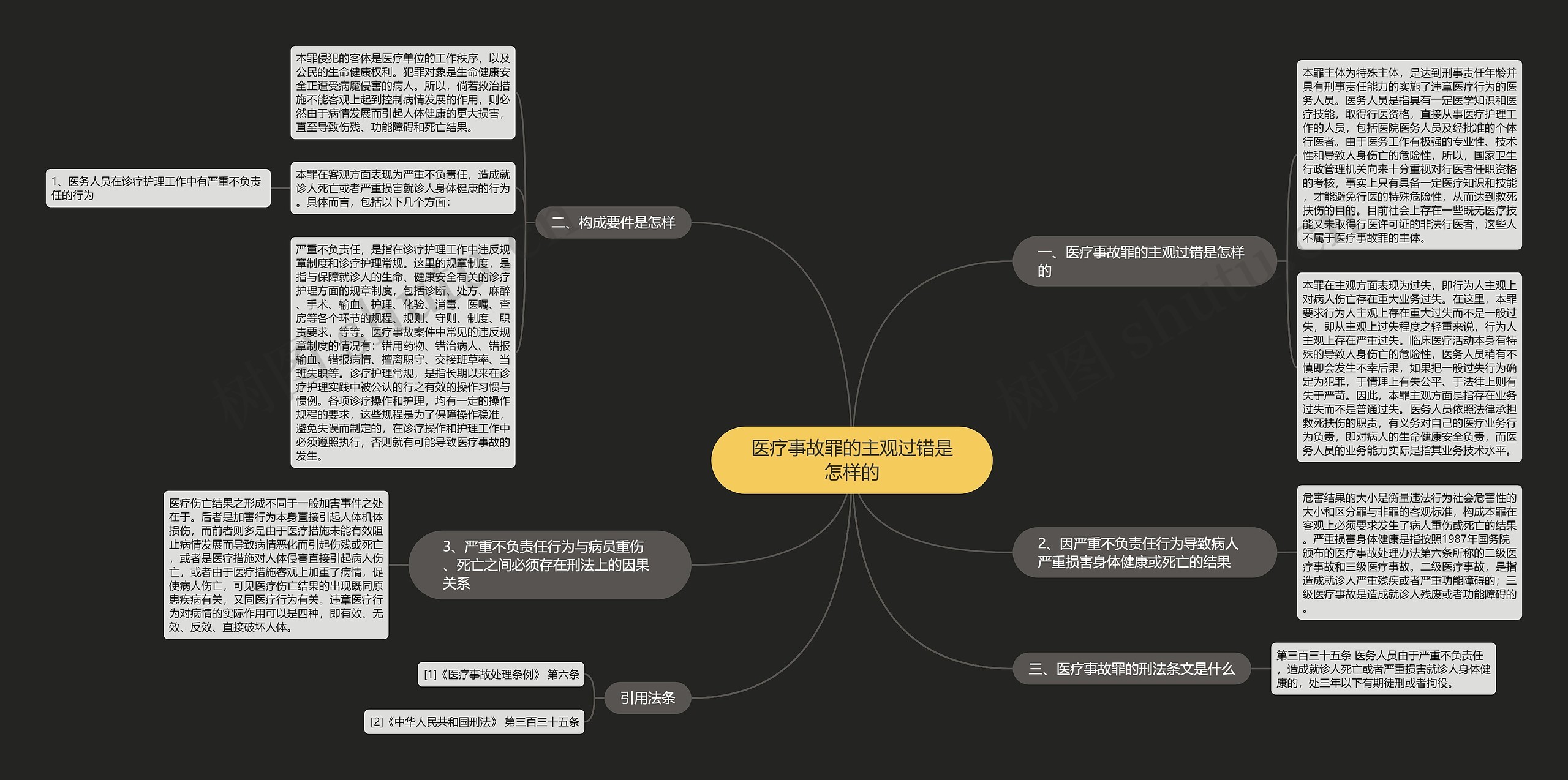 医疗事故罪的主观过错是怎样的思维导图
