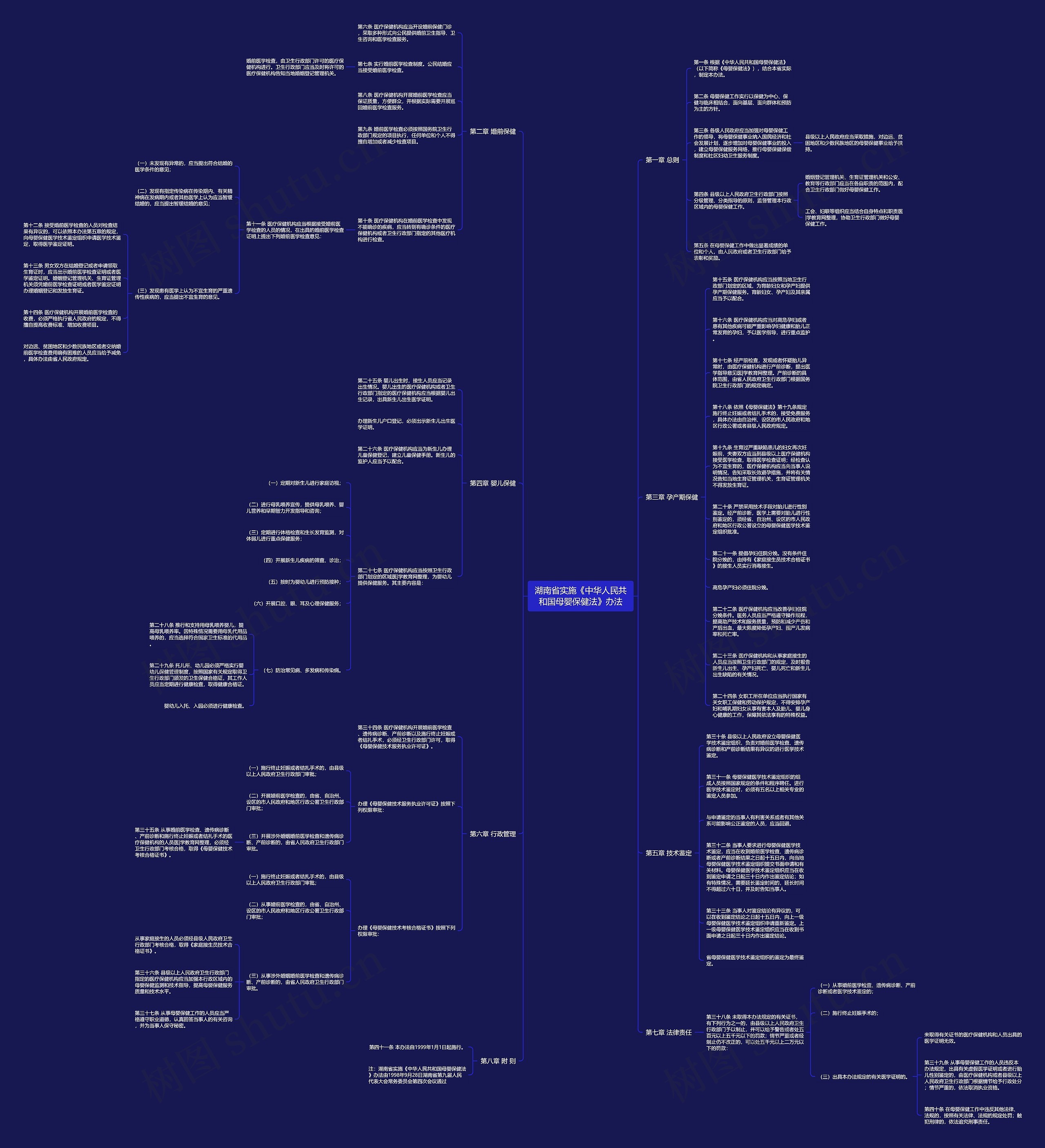 湖南省实施《中华人民共和国母婴保健法》办法思维导图