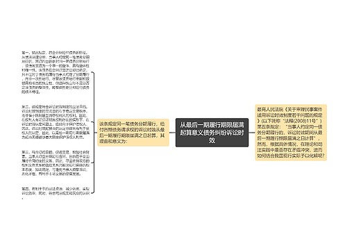 从最后一期履行期限届满起算意义债务纠纷诉讼时效