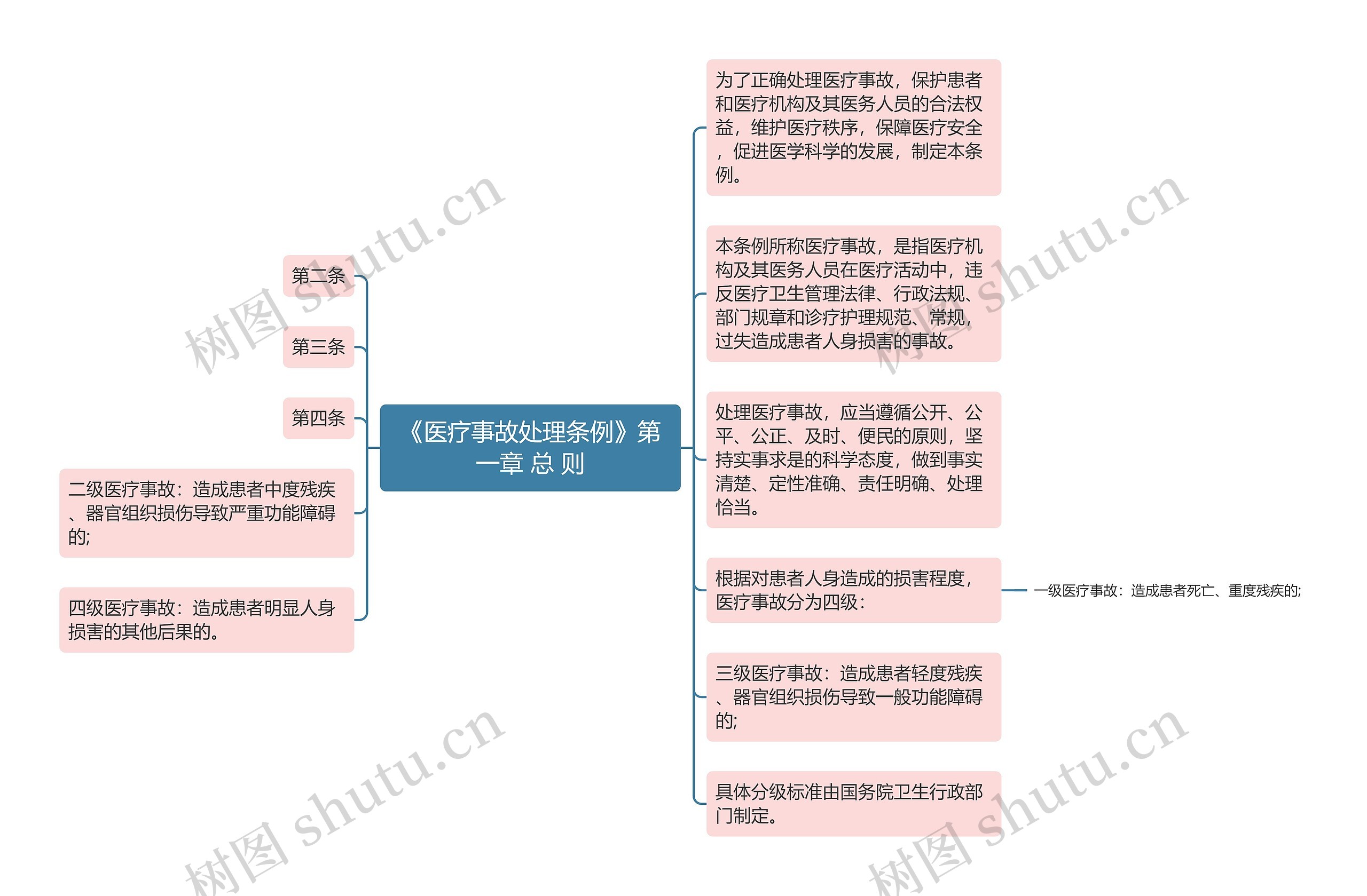 《医疗事故处理条例》第一章 总 则思维导图