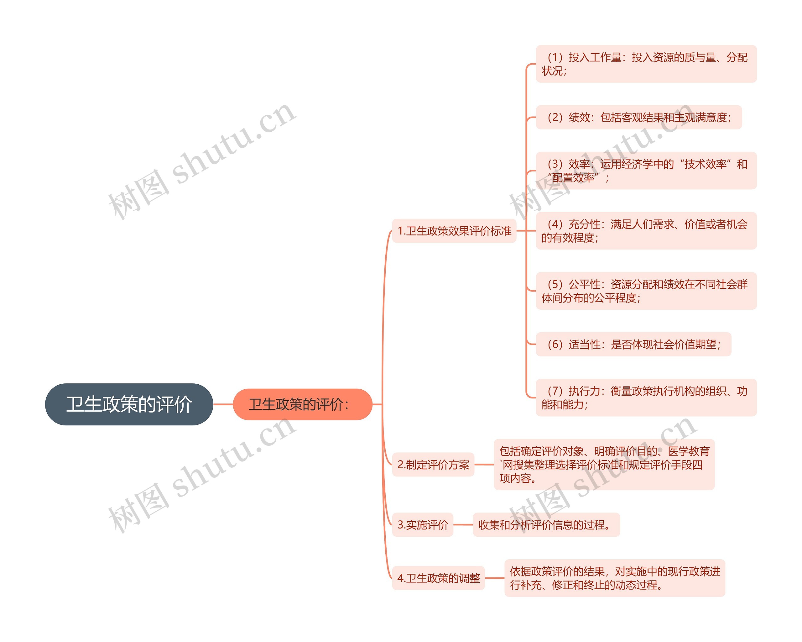 卫生政策的评价思维导图