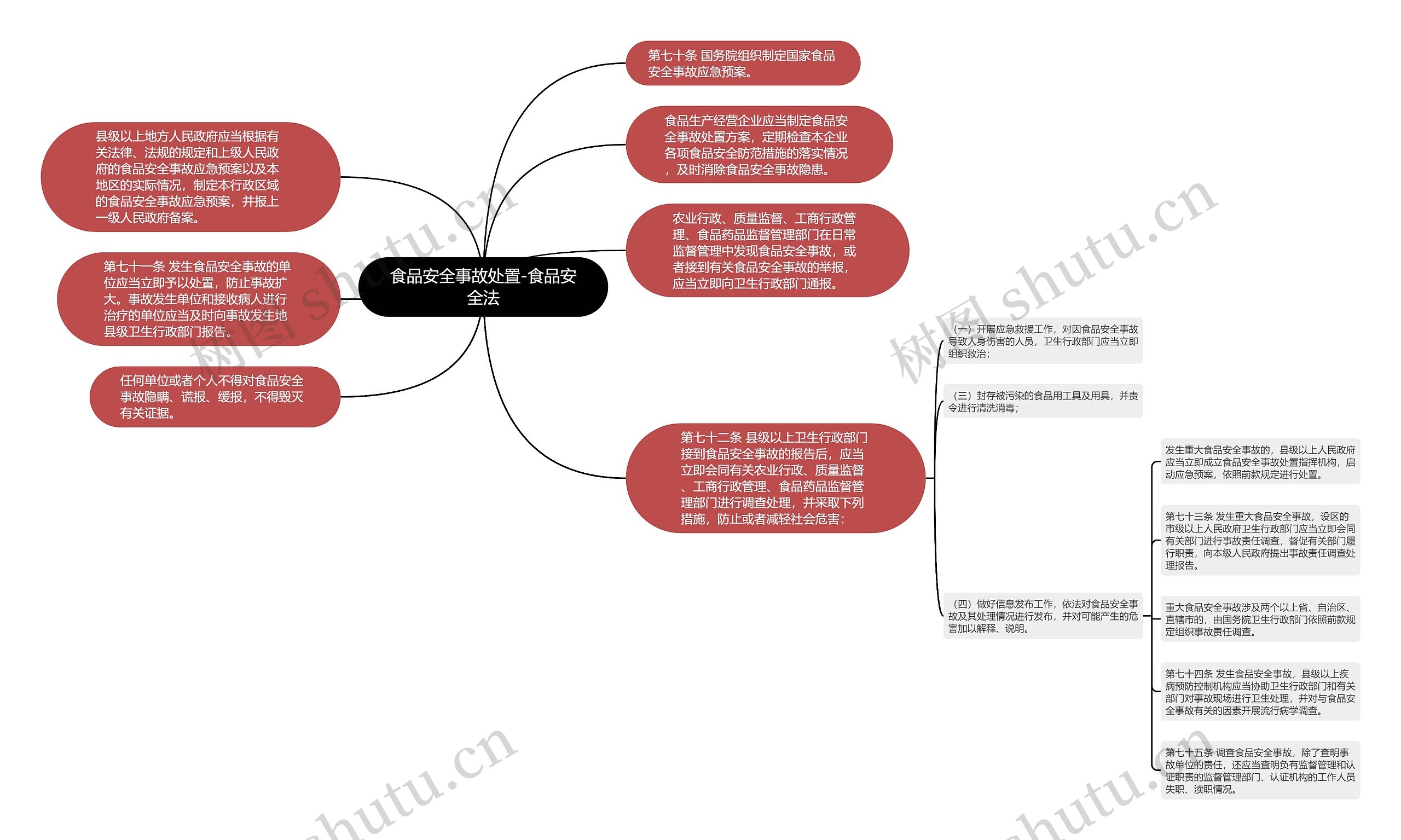 食品安全事故处置-食品安全法思维导图