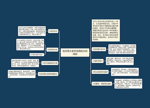 饭后喝大麦茶或橘皮水助减脂