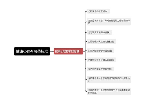 健康心理有哪些标准