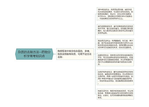 杂质的去除方法--药物分析学常考知识点