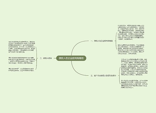 债权人在企业权利有哪些